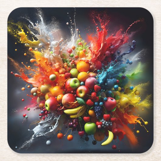 Vruchtexplosie Kartonnen Onderzetters (Voorkant)