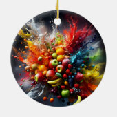 Vruchtexplosie Keramisch Ornament (Achterkant)