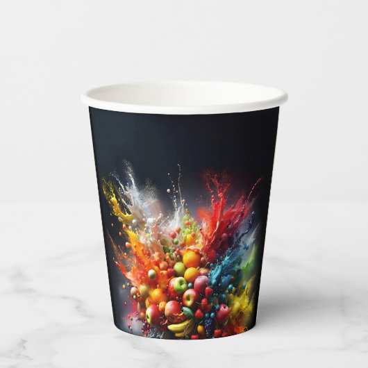 Vruchtexplosie Papieren Bekers (Achterkant)