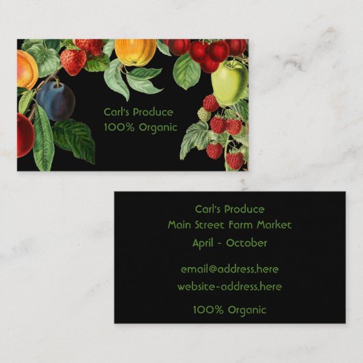 Vruchtgrens Visitekaartje (Voorkant / Achterkant)