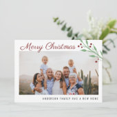 Vruchtkerstfamilie Fotovakantie Aankondiging (Staand voorkant)