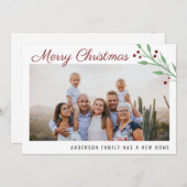 Vruchtkerstfamilie Fotovakantie Aankondiging (Voorkant / Achterkant)