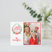 Vruchtkerstfeestdag Foto Wreattive Festive Briefkaart (Staand voorkant)