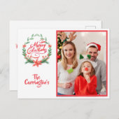 Vruchtkerstfeestdag Foto Wreattive Festive Briefkaart (Voorkant / Achterkant)