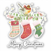 Vruchtkerstfeestelijke winterfeestdagen sticker (Voorkant)