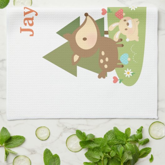 Vruchtkleurig bos, voor kinderen theedoek (Gevouwen)