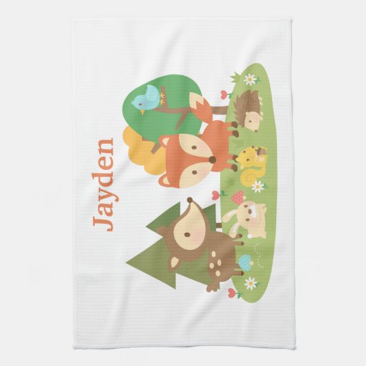 Vruchtkleurig bos, voor kinderen theedoek (Verticaal)