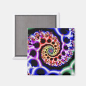 Vruchtlijnen | Rainbow Fractal Art Magneet (Voorkant / Achterkant)