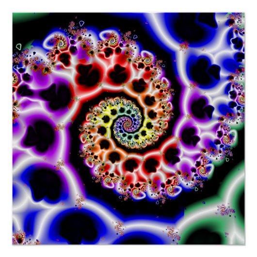 Vruchtlijnen | Rainbow Fractal Art Perfect Poster (Voorkant)