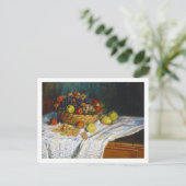 Vruchtmandje met appelen en druiven Claude Monet Briefkaart (Staand voorkant)