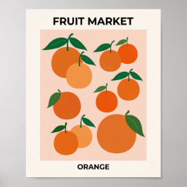 Vruchtmarkt Druk Sinaasappel  fruitkunstdecor af Poster