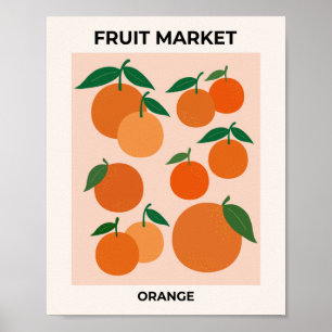 Vruchtmarkt Druk Sinaasappel  fruitkunstdecor af Poster