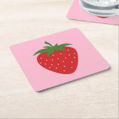 Vruchtmarkt Roze aardbei Voedsel Modern Decor Kartonnen Onderzetters (Schuin)