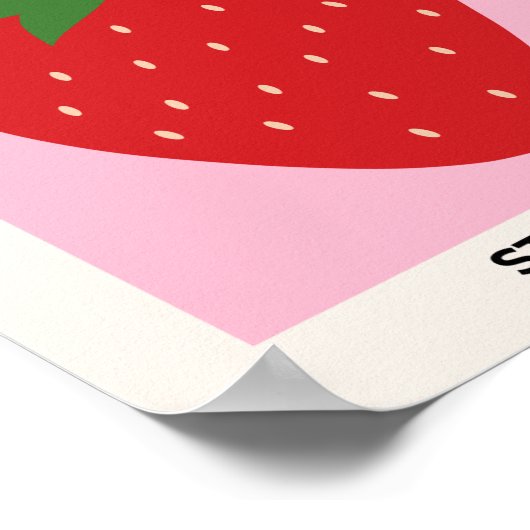 Vruchtmarkt Roze aardbei Voedsel Modern Decor Poster (Hoek)