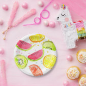 Vruchtpartijenverjaardagspapier voor kinderen bord (Feest)