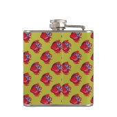 Vruchtpatronen Aardbeien op goud voor hem Heupfles (Achterkant)