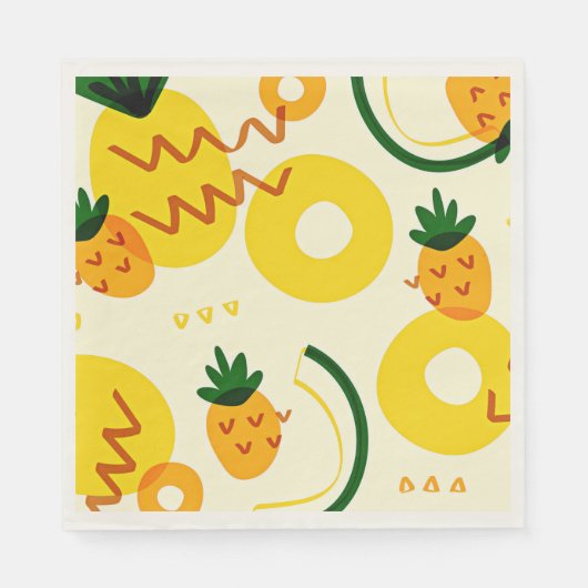 Vruchtpatronen: ananas, sinaasappel en citroen servet (Voorkant)