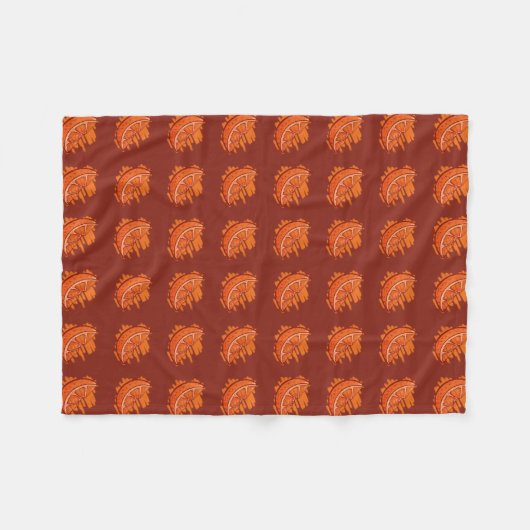 Vruchtpatronen Bloed Oranje geschenken Fleece Deken (Voorkant (Horizontaal))