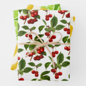Vruchtpatronen, kersen, bananen en Limoen Inpakpapier Vel (In situ)