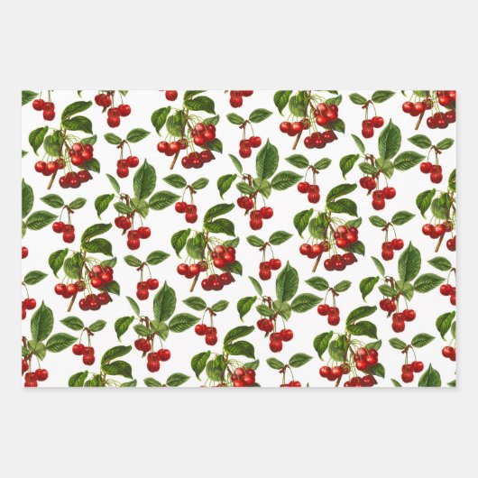 Vruchtpatronen, kersen, bananen en Limoen Inpakpapier Vel (Voorkant)