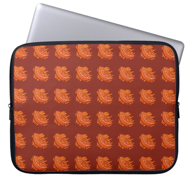 Vruchtpatronen Oranje elektronisch bloed Laptop Sleeve (Voorkant)