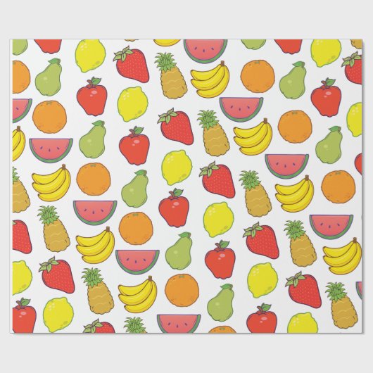 Vruchtpatroon bevestigen cadeaupapier (Vlak)