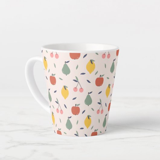 Vruchtpatroon bevestigen latte mok (Linkerhoek)