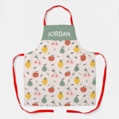 Vruchtpatroon bevestigen schort (Voorkant)