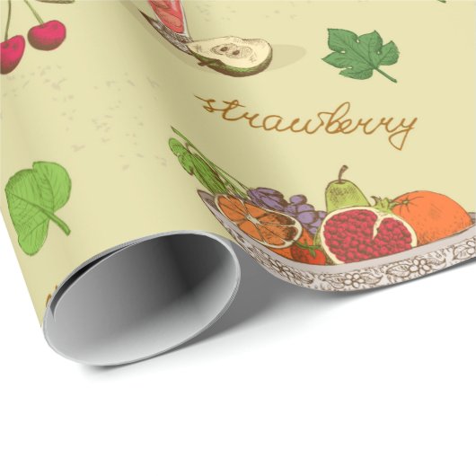 Vruchtpatroon Cadeaupapier (Rol Hoek)