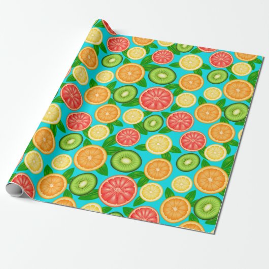 Vruchtpatroon Cadeaupapier (Uitgerold)