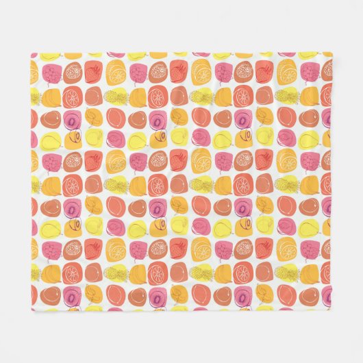 Vruchtpatroon Fleece Deken (Voorkant (Horizontaal))