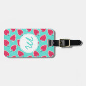 Vruchtpatroon met aardbeiboomvrucht bagagelabel (Voorkant horizontaal)