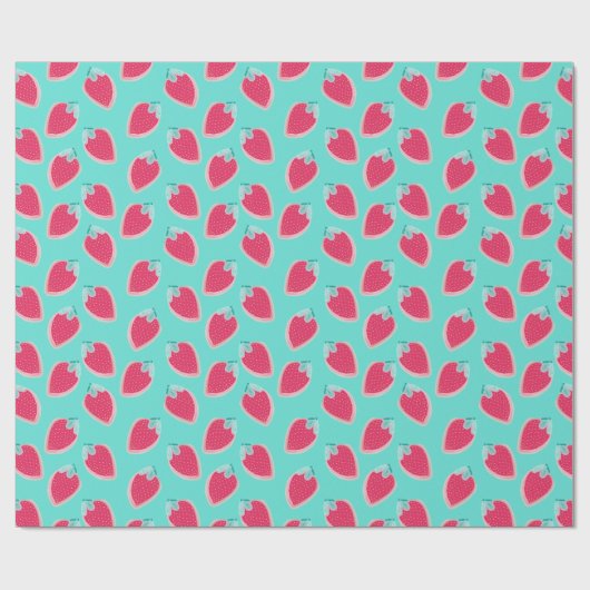 Vruchtpatroon met aardbeiboomvrucht cadeaupapier (Vlak)