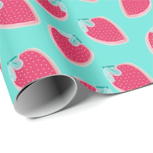 Vruchtpatroon met aardbeiboomvrucht cadeaupapier (Rol Hoek)