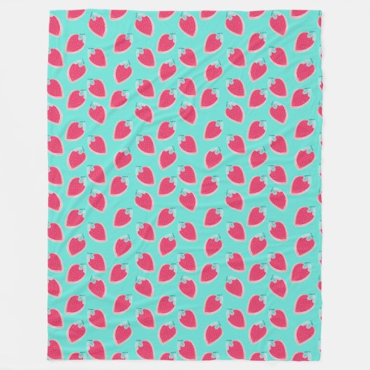 Vruchtpatroon met aardbeiboomvrucht fleece deken (Voorkant)