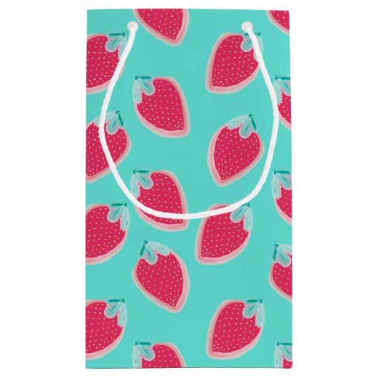 Vruchtpatroon met aardbeiboomvrucht klein cadeauzakje (Achterkant)