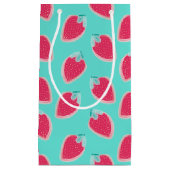 Vruchtpatroon met aardbeiboomvrucht klein cadeauzakje (Voorkant)