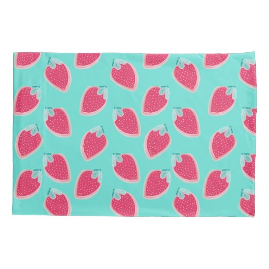 Vruchtpatroon met aardbeiboomvrucht kussensloop (Achterkant-Links)