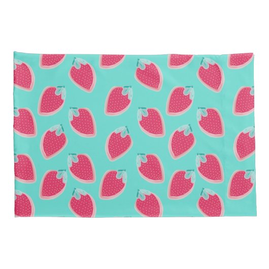 Vruchtpatroon met aardbeiboomvrucht kussensloop (Achterkant-Rechts)