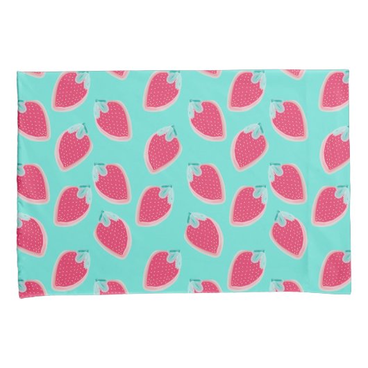 Vruchtpatroon met aardbeiboomvrucht kussensloop (Voorkant-Rechts)