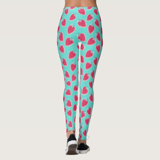 Vruchtpatroon met aardbeiboomvrucht leggings (Achterkant)