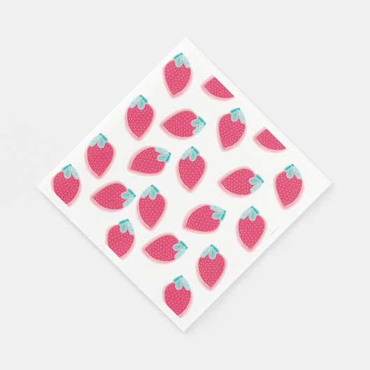 Vruchtpatroon met aardbeiboomvrucht servetten (Hoek)