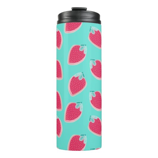 Vruchtpatroon met aardbeiboomvrucht thermosbeker (Voorkant)