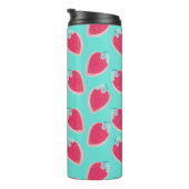 Vruchtpatroon met aardbeiboomvrucht thermosbeker (Geroteerd rechts)