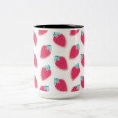 Vruchtpatroon met aardbeiboomvrucht tweekleurige koffiemok (Center)
