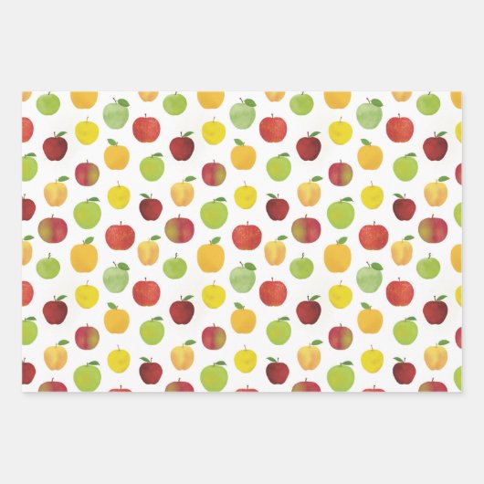 Vruchtpatroon rode en groene appels inpakpapier vel (Voorkant 2)