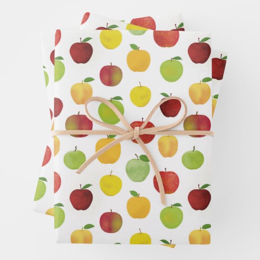 Vruchtpatroon rode en groene appels inpakpapier vel (In situ)