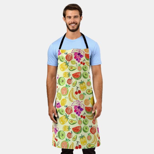 Vruchtpatroon Schort (Gedragen)