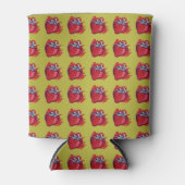 Vruchtpatroonaardbeien op gouden feestartikelen blikjeskoeler (Voorkant)