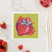 Vruchtpatroonaardbeien op gouden feestartikelen servetten (Insitu)